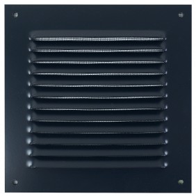 Grille d'aération métallique à persiennes anthracite - pose en applique AUTOGYRE