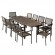 Ensemble table de jardin extensible alu + 10 fauteuils anthracite - YERAZ