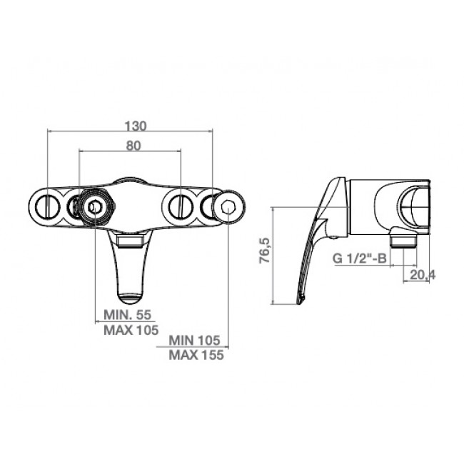 MITIGEUR DOUCHE ENTRAXE VARIABLE COTES.jpg ISIDRA