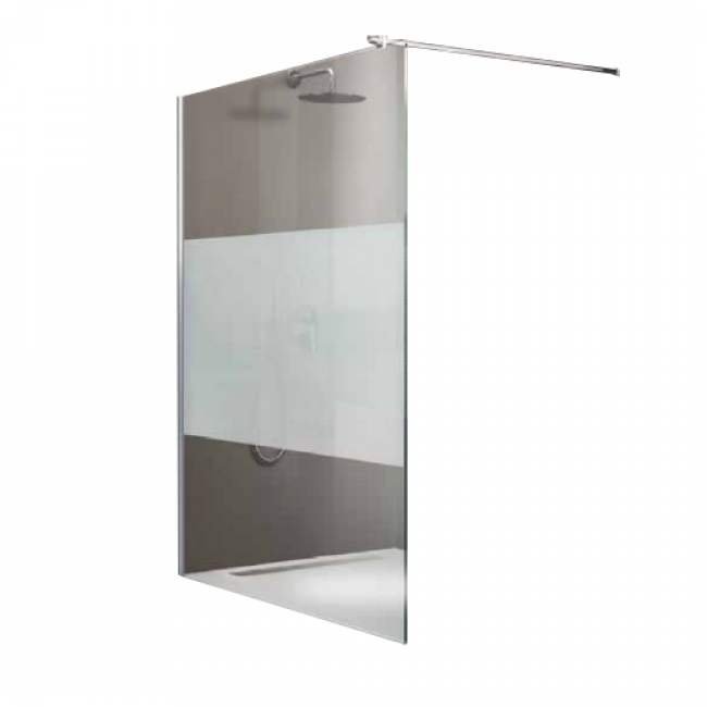 Paroi de douche fixe- 140 cm - verre sérigraphié - Open 2 LEDA