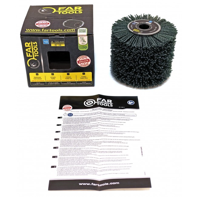 Brosse fils nylon vert pour rénovateur - grain 36 - Bricozor 1.jpg FARTOOLS