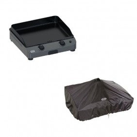 Plancha gaz 2 brûleurs 60cm Gris Cargo - Fusion 60 + housse offerte ENO